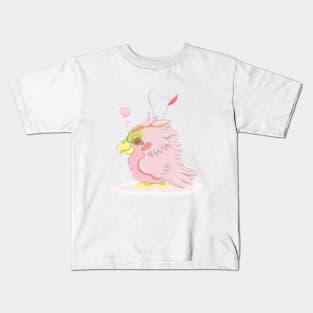 Marshmallow Pink Parrot Kids T-Shirt